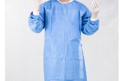 China Blue 35g 45g SMS SMMS Disposable Sterile Surgical Gown Anti Static supplier