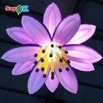 Giant LED Lighting Hanging Flowers Purple Inflatable Lotus Flower For Event Wedding Club Decoration for sale