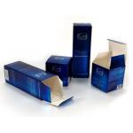 0.6mm Thick Cosmetic Packaging Boxes 6cm Width Custom Blue Debossed