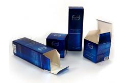 China 0.6mm Thick Cosmetic Packaging Boxes 6cm Width Custom Blue Debossed supplier