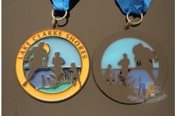 China Translucent Enamel Conbine Soft Enamel Medals Black Nickle Plating supplier