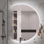 Half Moon Frameless Backlit Bathroom Mirror Smart Led Light Wall