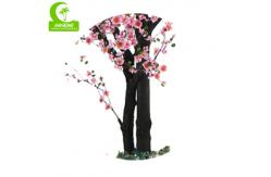 China Fabric 250cm Indoor Cherry Blossom Tree With Nature Wood Trunk supplier
