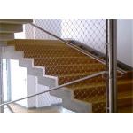 Silver Stainless Steel Balustrade Mesh , Custom Size Metal Mesh Stair Railing