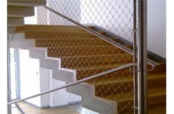 China Silver Stainless Steel Balustrade Mesh , Custom Size Metal Mesh Stair Railing supplier