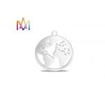 20x25mm Hollow Shaped Flat Globe Engraved Bracelet Charms