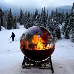 Outdoor Fire Pit Sphere Steel Fire Pit 6mm Thickness Customized