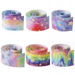 Meisida ribbon 3.8cm thread ribbon hot gold and silver star rainbow gradient color ribbon wholesale for sale