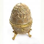 Elegant Egg Shaped Rhinestone Jewelry Box With Velvet Lining for sale
