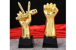 China Handmade Custom Trophy Cup Gold Plated In Boxing Matches Victory Fist Shape supplier