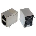Stacked 2 Port Cat6 Industrial ethernet RJ45 Connector with internal magnetics for sale