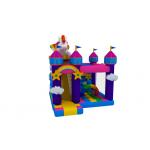 Kids And Adult Carton Inflatable Bounce House Combo Slide With Pool inflatable unicorn combo for sale