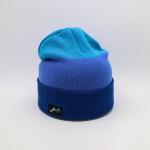 Custom Knit Beanie Hats Blue Color Warm Winter Blank Pattern for sale