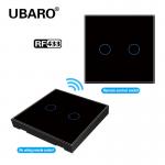 2 Button Wifi Button Switch Plastic Shell 433mhz Button Tempered Glass Panel