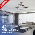 Simple 42 inch 220v Ceiling Fan with Remote Control Support Dimmer Yes 3 Color LED Light for sale