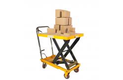 China 1m Industrial Hydraulic Lift Table 800kg Load Double Scissor Trolley Lift supplier