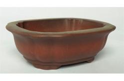 China Mini Purple Clay Ceramic Indoor Pots , Square Ceramic Bonsai Pots supplier