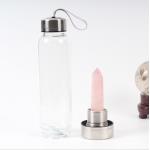 Pure Crystal Glass Water Bottle Natural Healing For Hot / Cold Drinks