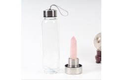 China Pure Crystal Glass Water Bottle Natural Healing For Hot / Cold Drinks supplier