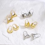 925 Sterling Silver Glossy 18k Gold Plated Brass Earrings Globe Ball Bag Shaped for sale