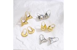 China 925 Sterling Silver Glossy 18k Gold Plated Brass Earrings Globe Ball Bag Shaped supplier
