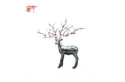 China Indoor Rangifer tarandus Modern Garden Stainless reindeer Steel Metal Sculpture supplier