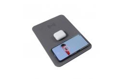 China Custom Printed Personalised Pu Leather Multifunction Mouse Pad Wireless Charging supplier