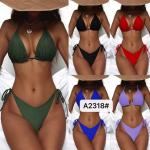 Nylon Swimming Suits Bikini  In Stock Backless Pure Color Comfortable Fashion The New Type Europe for sale