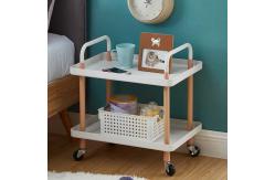 China Flexible Bedroom Large Plates Sturdy Metal Frame Storage Shelf Cart with Casters supplier