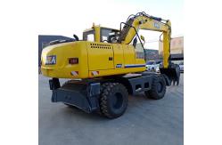 China Yellow Wheeled Mini Excavator YUCHAI Engine Small Digging Machine supplier