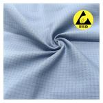ESD Anti Static TC Plain Fabric With Double Plaid 4mm For Working Clothes for sale