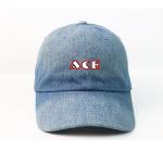 Personalized Custom Design Denim Baseball Hats / 6 Panel Washed Plain Dad Cap for sale