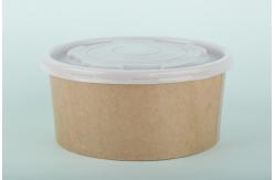 China Recycled Pasta / Soup Kraft Paper Bowls Double PE Coated 25 Oz Flexo Printing supplier
