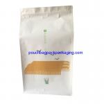 Standing Side Gusset flat bottom pouch, Quad Seal Flat Block bags for sale