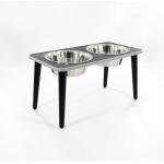 Collapsible Double Dog Bowl Elevated Adjustable Raised Stainless Steel for sale