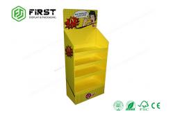 China 4-Shelves POP Up Paper Cardboard Floor Display Rack With Glossy Lamination supplier