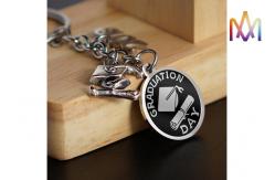 China Meaningful Gift Bachelor Cap Custom Shaped Keychains supplier