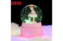 China Custom Polyresin Princess Light Up Water Globe Princess Snow Globe With Musical Box supplier