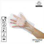 Waterproof HDPE Polythene Plastic Disposable Hand Gloves 11micron for sale