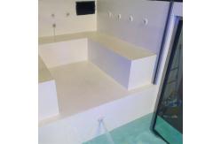 China Luxury Prefab Modern Portable Container Swimming Pool With High Strength Glass Wall supplier
