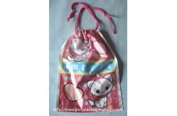 China Waterproof Plastic Drawstring Bag , Drawstring Plastic Bag For Wet Towel / Sanitary Towel supplier