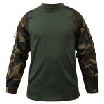 Digital Woodland Tactical Combat Shirt Breathable Polyester Fabric for sale