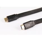 Flat Wire Braid Hdmi Audio Link Cable High Definition Plated Gold Head for sale