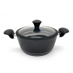 High Temperature Painting Aluminum Black 18cm Lid Saucepan for sale