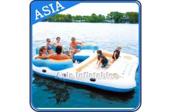 China 0.9mm Durable PVC Tarpaulin Inflatable Island Floating Lounge supplier