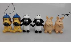 China Sheep Little Kids Mini Duck Keychains Vinyl Toy With Ring , Animal Ring Toy supplier