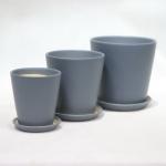 Modern Glossy Single Round Ceramic Pots for Indoor Greenery Display for sale