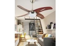 China Remote Control Solid Wood Ceiling Fan 4 Blades For Living Room supplier