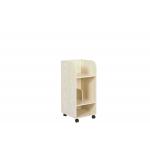 Children Home Office Wooden Book Rack White Oak Particle Board With Wheels for sale