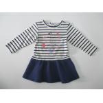 Long Sleeve Pretty Baby Girl Dresses Yarn Dyed Stripe Cotton for sale